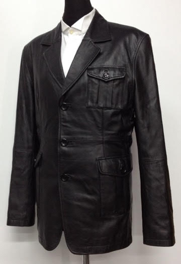 美品【本牛革製 メンズ リアルレザー ジャケット】ブラック