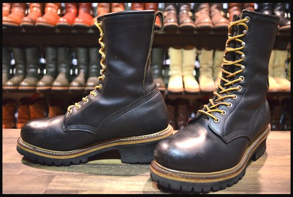 9D中古PT91刺繍】レッドウィング2218ロガーブーツ黒redwing 8D 良品