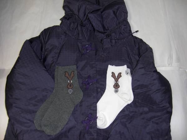 ウエサコ靴下＆RENAULTダウンジャケット11号表示