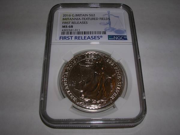 ブリタニア　銀貨　2016年 ブリタニア 2016年 NGC MS68 ファーストリリース 1オンス 銀貨