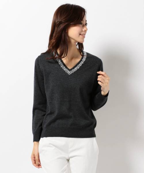 23区　アンゴラ混ビジューニット　小さいサイズ　32　今季新品