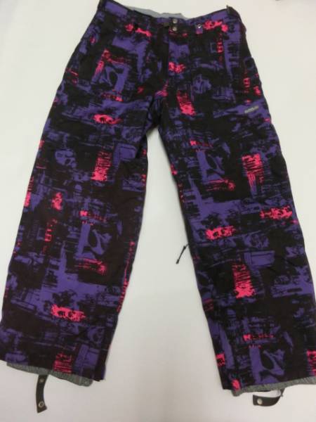 ☆686：Mannual　スノーウェアボトムス　総柄パープル系Ｌ超美品