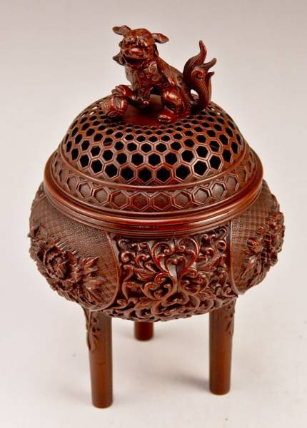 佐野宏采 高岡銅器 佐野宏采作 : 茶道具 牡丹唐草 香炉』 ｜骨董品