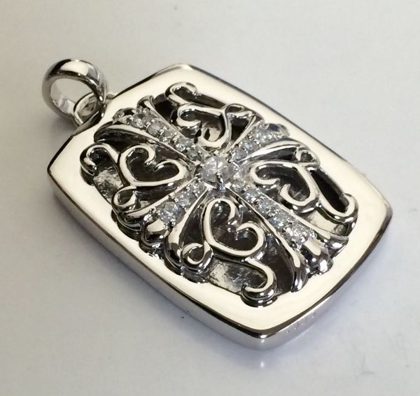 クロムハーツ正規/キーパーペンダント/プラチナ/フルダイヤ仕様!