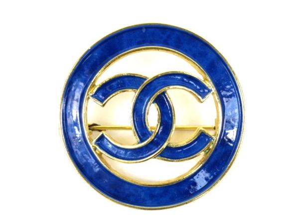 47183★1円本物★シャネル★丸型ブローチ★ココマーク★美品