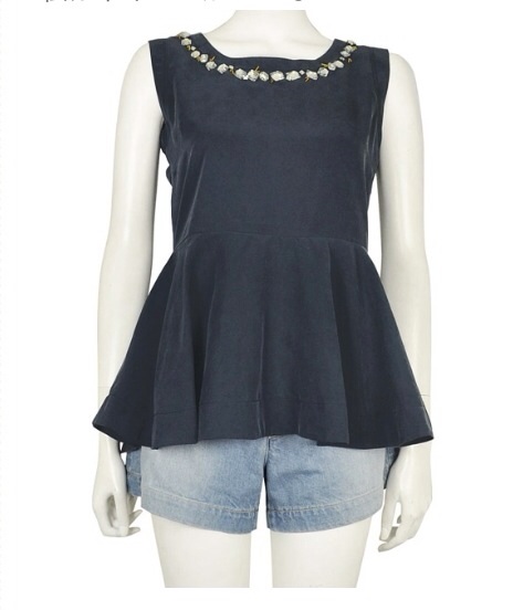 チェスティ ジャスグリッティー 紺色 ペプラム