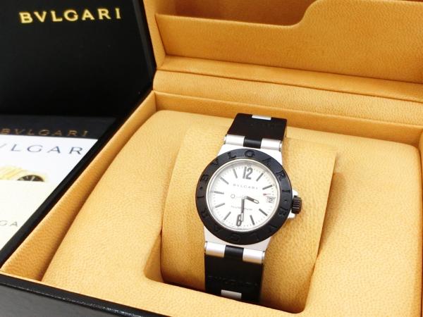 ◆S3192 ブルガリ AL32ＴA アルミニウム ラバー 腕時計 美品 ！