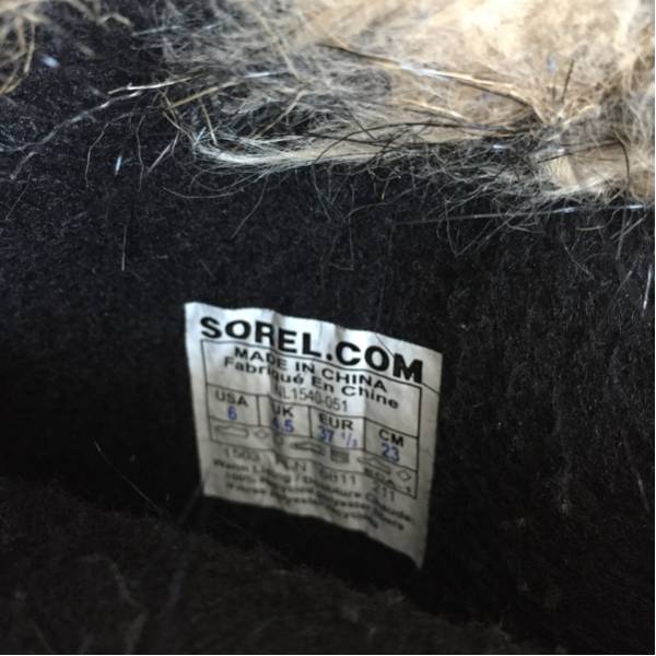 ★中古★SORELファー付ブーツ23cmグレー レディース★かわいい