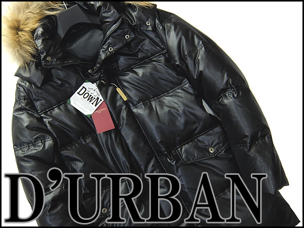新品 今季!ダーバン ラクーンファー付きダウンコートLL黒★23599