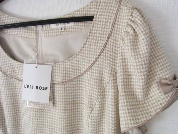 新品レストローズ千鳥格子ワンピース入学式フォーマルチュニック