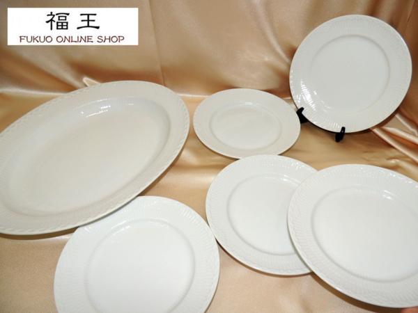 Rコペンハーゲン/ホワイト ハーフレース 2種プレート/6点 y47