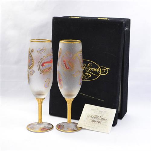 ◇ ロイヤルグレイス ペア シャンパングラス ワイン レトロ