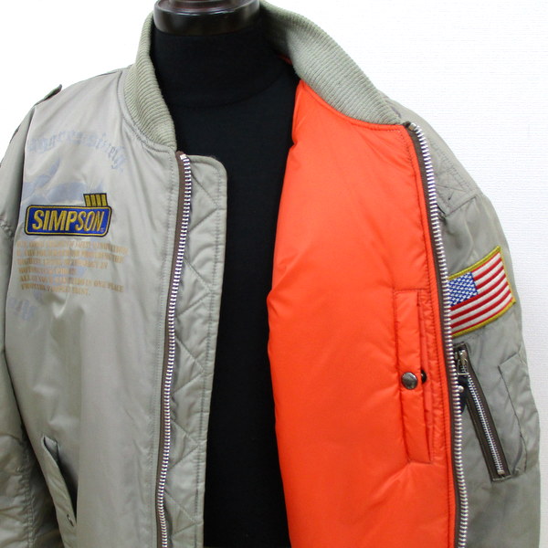 SIMPSON ジャケット MA-1タイプ (シンプソン) カーキ サイズ:4L
