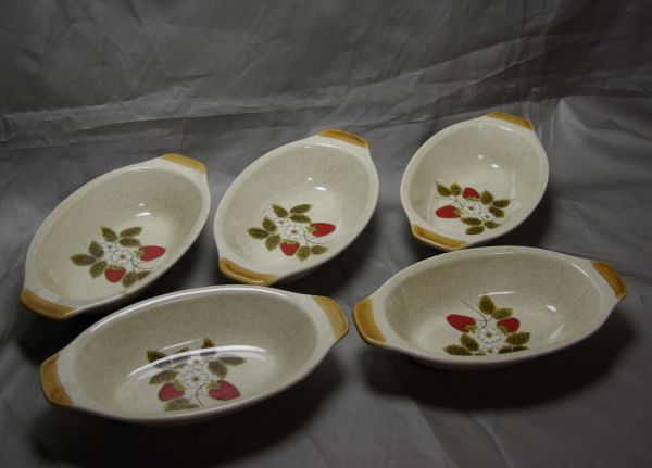 昭和レトロ◆ミカサ　ストロベリーシリーズ グラタン皿5枚セット