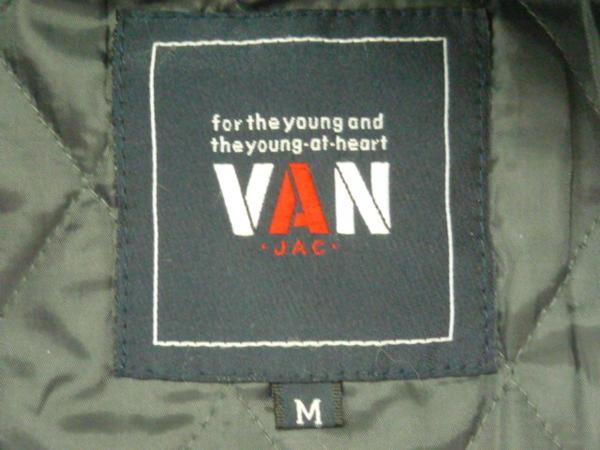VAN ☆VAN:JAC袖皮スタジャン☆メンズ(M)グレー/アイボリー美品