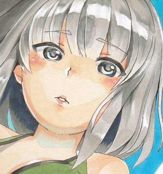 手描きイラスト A4 巫女 オリジナル かわいい Yahoo 透明水彩 女の子