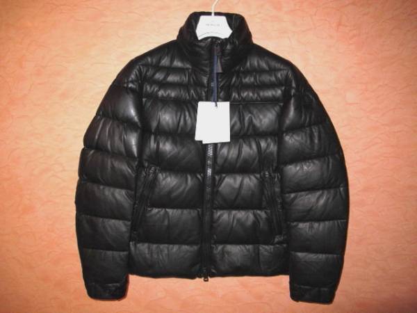 本物☆15秋冬モンクレール/GABERIC/レザーダウン黒T2新品☆(2 