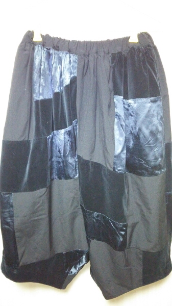 美品コム・デ・ギャルソンクロパッチワーク半端丈ワイドパンツ