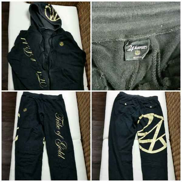 24karats セットアップ 黒 XLサイズ スウェットの人気アイテム STAY 