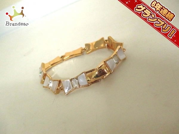 ケイトスペード ブレスレット 美品 金属素材×シェル リボン