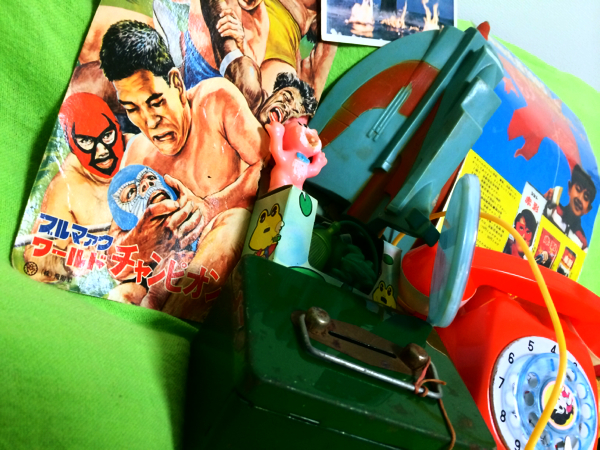 昭和レトロ 玩具 マルサン 赤影 赤電話 金庫ブリキ けん玉