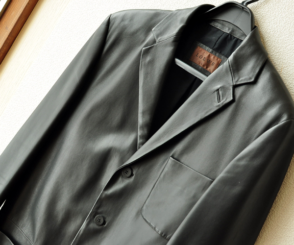 ★極美品 LOEWE ロエベ 子羊ラムレザージャケット50 黒★