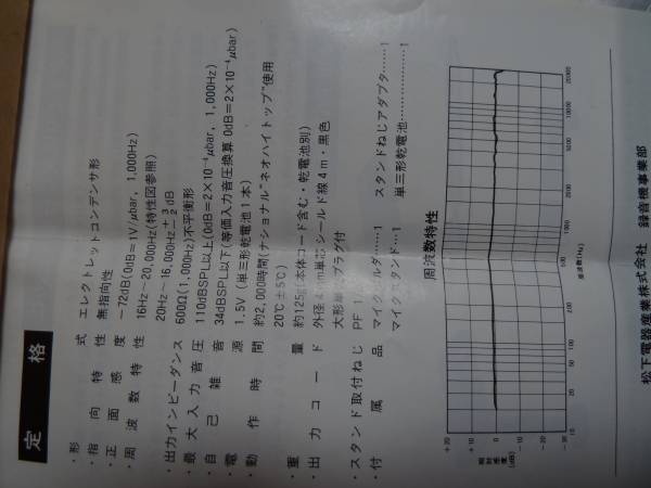 テクニクス 音場測定用マイクロフォン RP-3800E 動作品_3