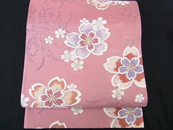 平和屋□六通柄袋帯 唐織 桜 乱菊地紋 やまと誂製 美品s778 平和屋