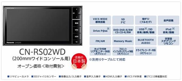 新品 Panasonic Strada ストラーダ CN-RS02WD 7型ワイド SDナビ