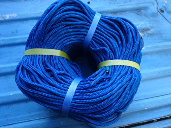 激安・新品・国産☆青/テトロンクロスロープ◆6mm 7.8Kg