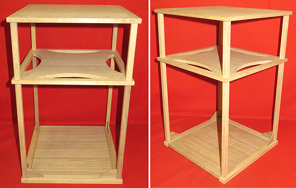 ◆[茶禅]茶道具　棚「惺斎好写　桐木地糸巻棚」渡辺可映作　紙箱