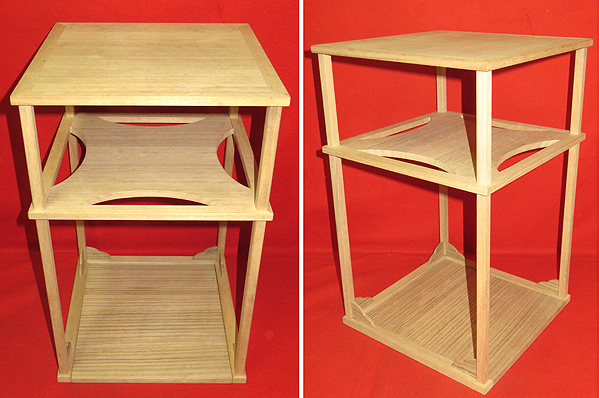 ◆[茶禅]茶道具　棚「惺斎好写　桐木地糸巻棚」渡辺可映作　紙箱