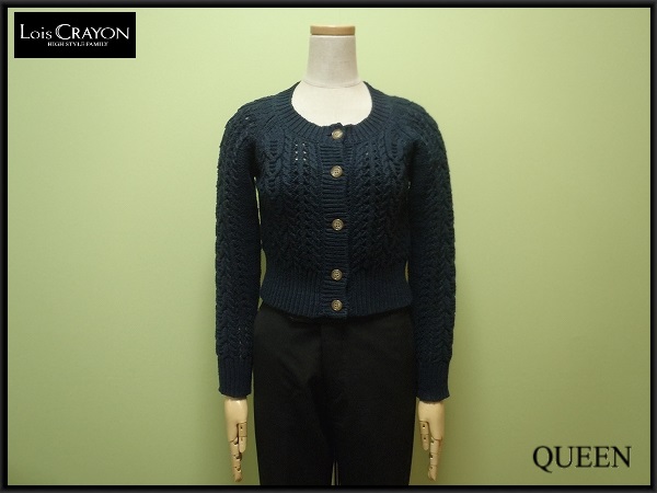Lois CRAYON 花刺繍ニットカーディガン●ロイスクレヨン