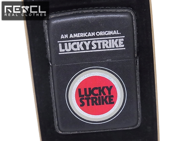 ZIPPO/ジッポー ラッキーストライク/タバコ　革巻き ブラック