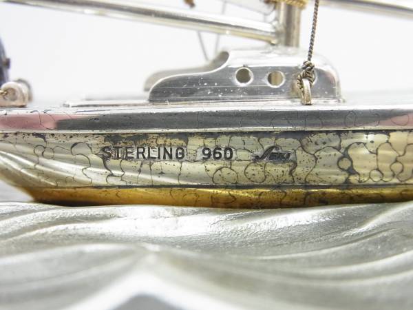 TAKEHIKO 関武比古 STERLING960 銀製ヨット 2本マスト ケース付