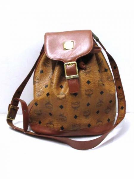 MCM☆総ロゴ☆ボストンバッグ☆中古品（P5987）