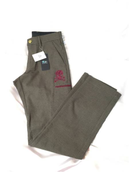 新品 定価2.6 ダンスウィズドラゴン 先染めボトム スカル刺繍