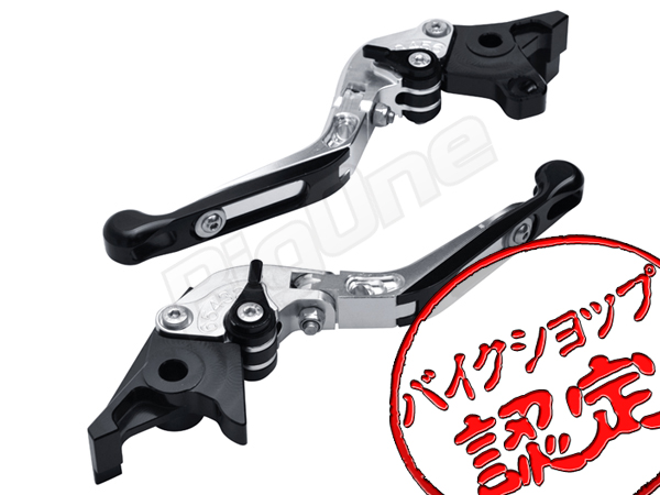 ビレット レバー 可倒式 銀/黒 ZZ-R1100 ZX-11 ZZR1200 ZRX1200S
