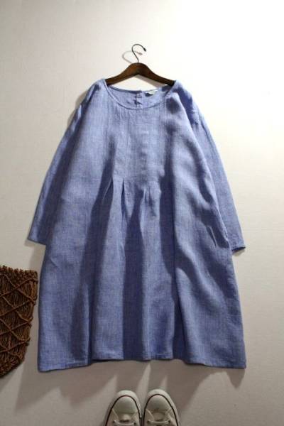 SM2*サマンサモスモス★綺麗色ゆったり麻ナチュラルワンピ