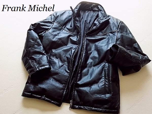 美品 本革 Franck Michel レザーダウン メンズ ダウンジャケット Frank Michel レザーダウンジャケット ファッション メンズ