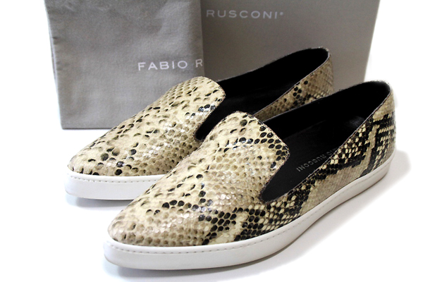 FABIO RUSCONI ファビオルスコーニ パイソン スリッポン 37 箱付