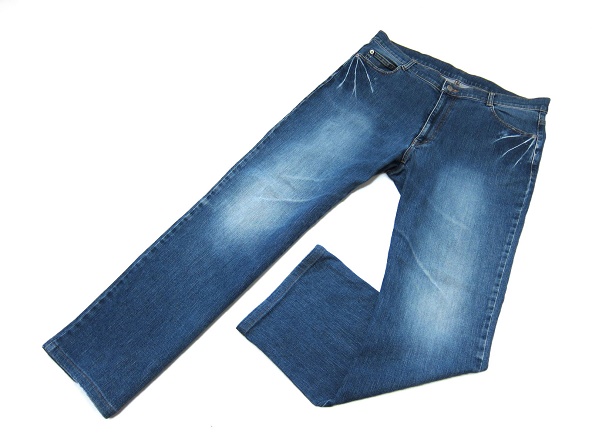 美品 カステルバジャック 毛皮パッチ ストレッチデニムパンツW94 