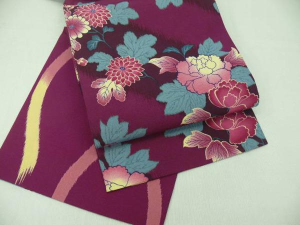 ☆モダニズム2682☆撫松庵 大正ロマン風 長尺 京袋帯 紫 未使用