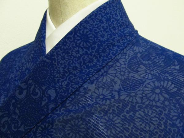 ☆着物10☆ 1円 絹 絽夏用 切嵌に花唐草 単小紋 【公式通販】