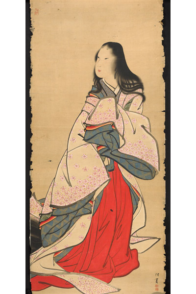 江戸後期 『 蠣崎波響 美人画 』 北海道の絵師 絹本肉筆(人物、菩薩