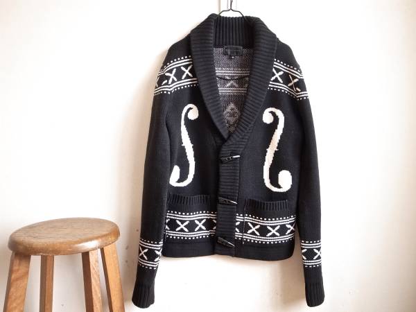 新品26800円 MURDER LICENSEショールカラーロック ニット カーデ