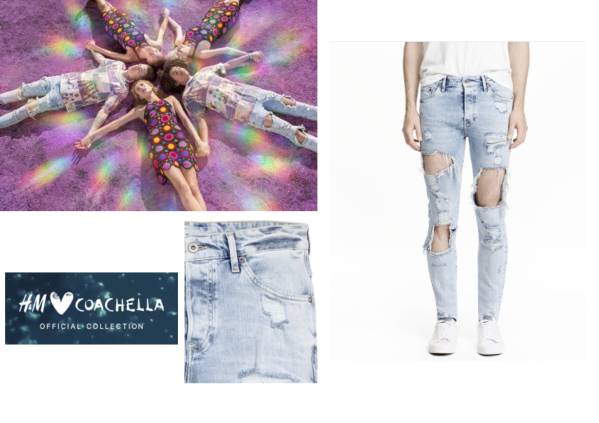 完売 レア H&M LOVES COACHELLA スキニー ダメージ ジーンズ 29