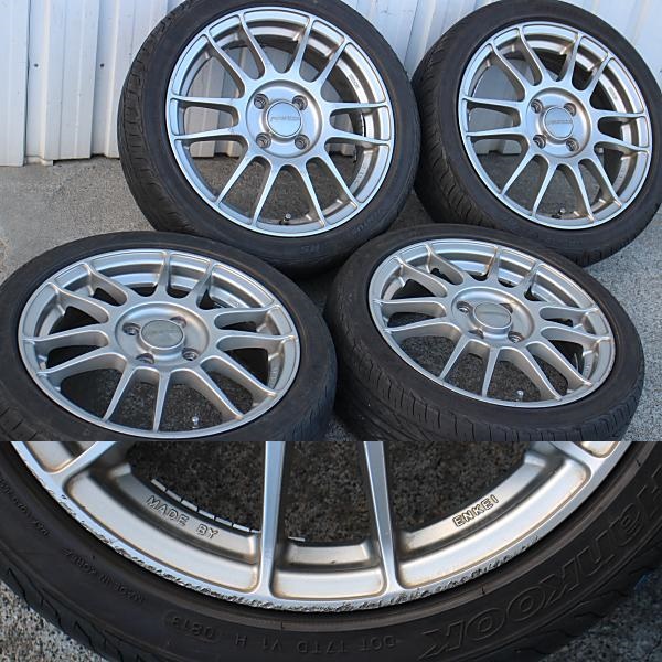 軽用165/50R15 ENKEI RIVAZZA 15x5J 42 100-4H 4本 w228