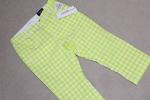 新品ルコック★ギンガムチェックのクロップドパンツ/黄緑11
