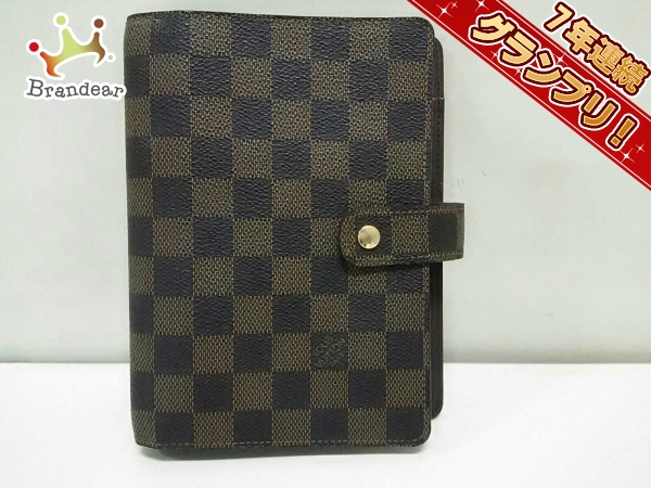 ルイヴィトン 手帳 ダミエ 美品 アジェンダMM R20701 エベヌ